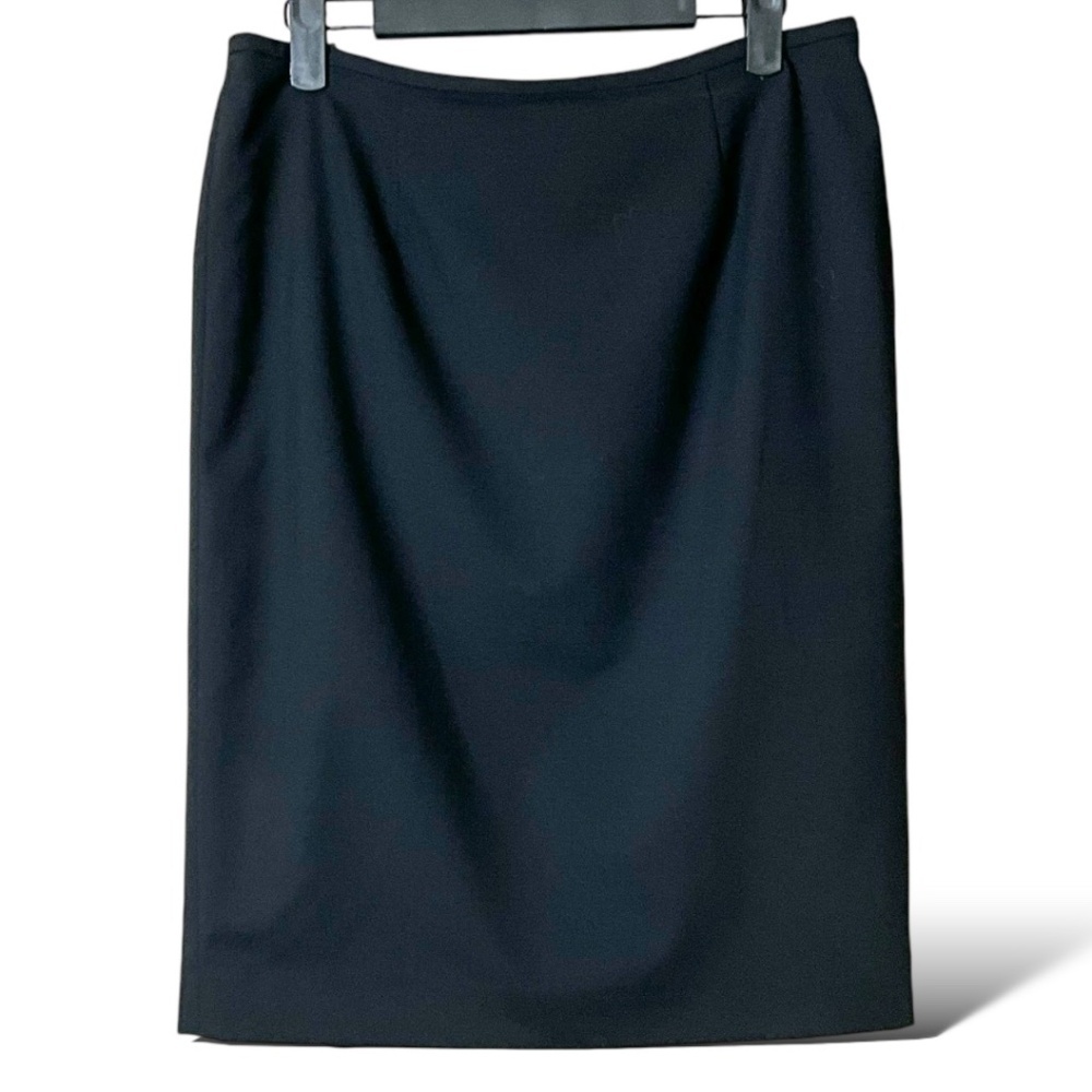 KARL LAGERFELD PARIS Black Wool Blend Fully Lined Pencil Skirt Back Zip US Sz 8